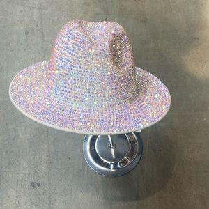 Rhinestone stone fedora hat